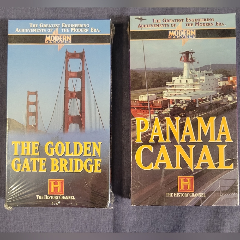History Channel Engineering VHS Tapes Lot of 2 Golden Gate Bridge/Panama Canal